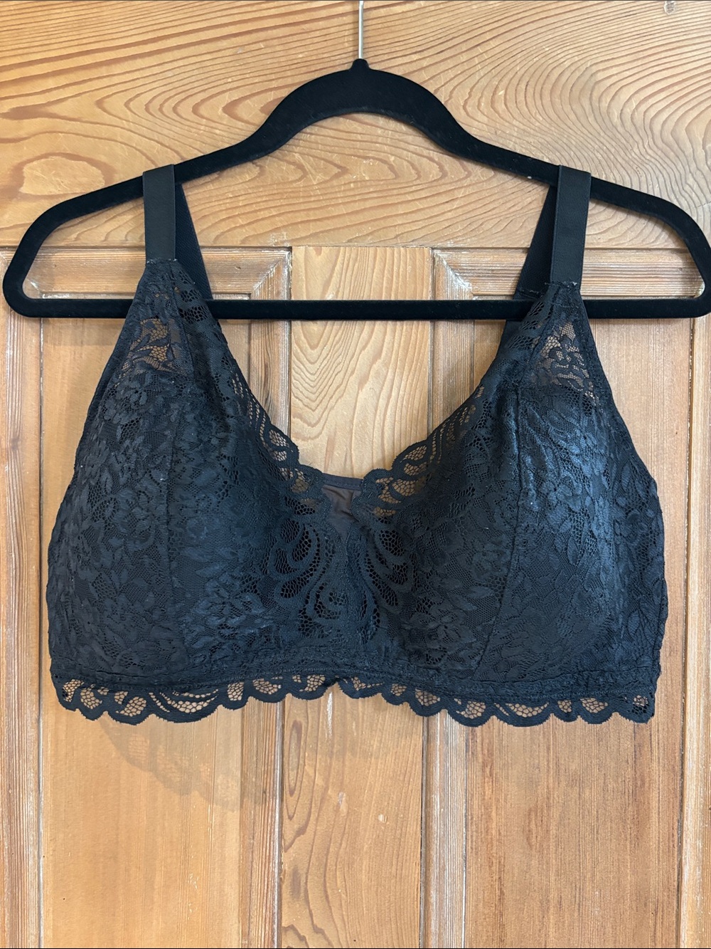 Bali Black Lace Wireless Bra Size XXL